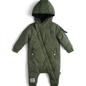 NWT Nununu Olive Green Puffy Snowsuit Overall Size 12-18 Months